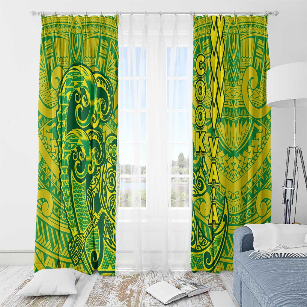 Cook Islands Vaa Polynesian Art Tattoo Window Curtain National Color