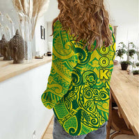 Cook Islands Vaa Polynesian Art Tattoo Women Casual Shirt National Color