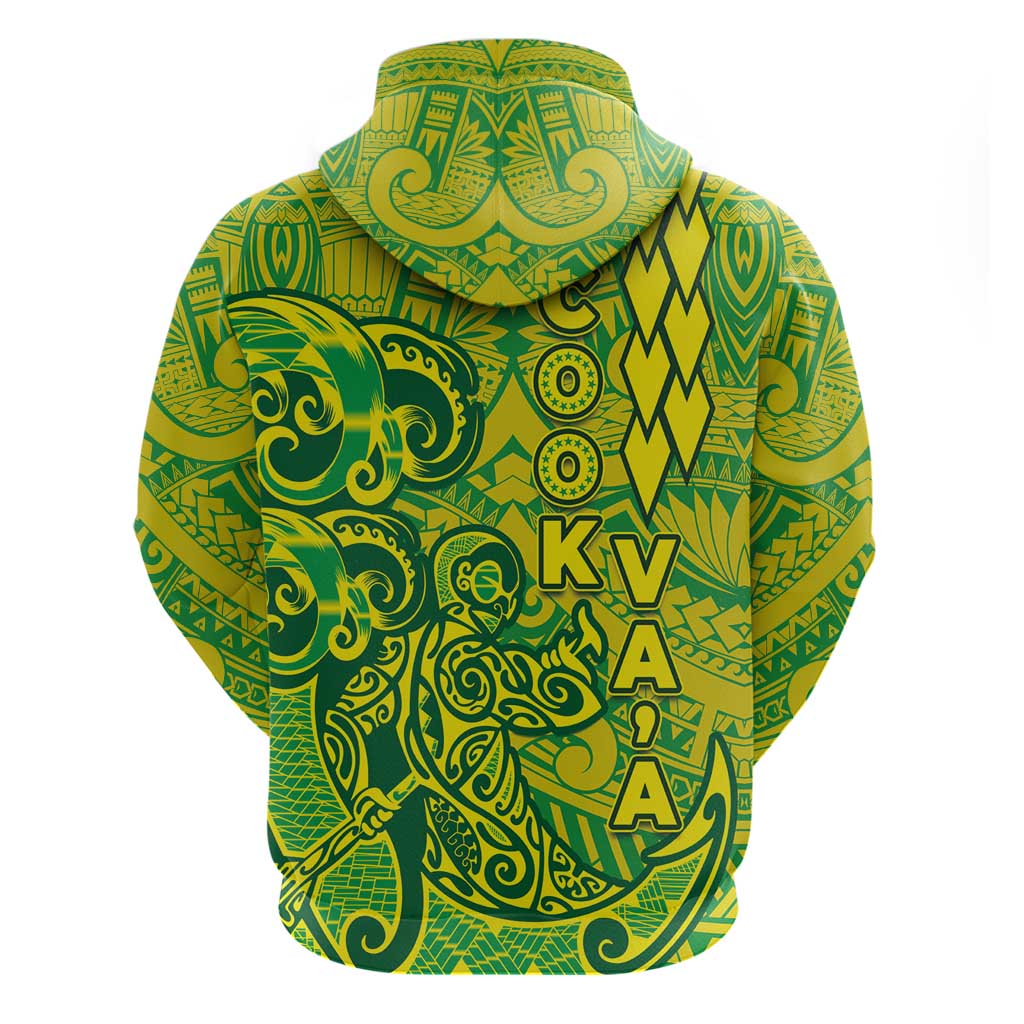 Cook Islands Vaa Polynesian Art Tattoo Zip Hoodie National Color