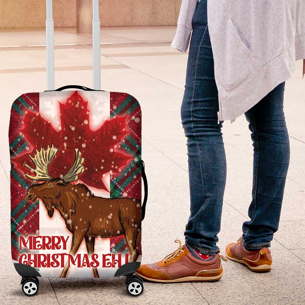 Canadian Christmas - Moose and Maple Retro Style Luggage Cover LT03 Red - Polynesian Pride