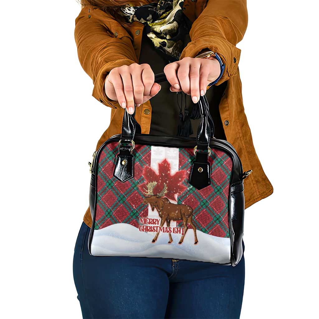 Canadian Christmas - Moose and Maple Retro Style Shoulder Handbag LT03 One Size Red - Polynesian Pride