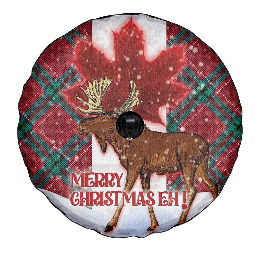 Canadian Christmas - Moose and Maple Retro Style Spare Tire Cover