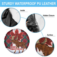 Canadian Christmas - Moose and Maple Retro Style Spare Tire Cover