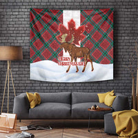 Canadian Christmas - Moose and Maple Retro Style Tapestry LT03 Red - Polynesian Pride