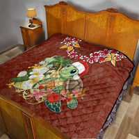 Hawaii Honu Mele Kalikimaka Quilt Santa Tropical Flower Aloha Summer Red Version LT03 - Polynesian Pride