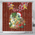 Hawaii Honu Mele Kalikimaka Shower Curtain Santa Tropical Flower Aloha Summer Red Version LT03 - Polynesian Pride