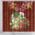 Hawaii Honu Mele Kalikimaka Shower Curtain Santa Tropical Flower Aloha Summer Red Version LT03 - Polynesian Pride