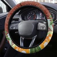 Hawaii Honu Mele Kalikimaka Steering Wheel Cover Santa Tropical Flower Aloha Summer Red Version