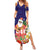 Hawaii Honu Mele Kalikimaka Family Matching Summer Maxi Dress and Hawaiian Shirt Santa Tropical Flower Aloha Summer Blue Version LT03 Mom's Dress Blue - Polynesian Pride
