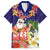 Hawaii Honu Mele Kalikimaka Family Matching Tank Maxi Dress and Hawaiian Shirt Santa Tropical Flower Aloha Summer Blue Version LT03 Dad's Shirt - Short Sleeve Blue - Polynesian Pride