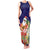 Hawaii Honu Mele Kalikimaka Family Matching Tank Maxi Dress and Hawaiian Shirt Santa Tropical Flower Aloha Summer Blue Version LT03 Mom's Dress Blue - Polynesian Pride
