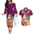 Hawaii Honu Mele Kalikimaka Couples Matching Off The Shoulder Long Sleeve Dress and Hawaiian Shirt Santa Tropical Flower Aloha Summer Pink Version LT03 Pink - Polynesian Pride
