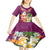 Hawaii Honu Mele Kalikimaka Kid Short Sleeve Dress Santa Tropical Flower Aloha Summer Pink Version LT03 - Polynesian Pride