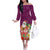 Hawaii Honu Mele Kalikimaka Off The Shoulder Long Sleeve Dress Santa Tropical Flower Aloha Summer Pink Version LT03 Women Pink - Polynesian Pride
