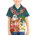 Hawaii Honu Mele Kalikimaka Kid Hawaiian Shirt Santa Tropical Flower Aloha Summer Turquoise Version LT03 Kid Turquoise - Polynesian Pride