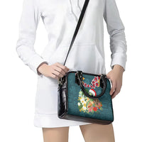 Hawaii Honu Mele Kalikimaka Shoulder Handbag Santa Tropical Flower Aloha Summer Turquoise Version LT03 - Polynesian Pride