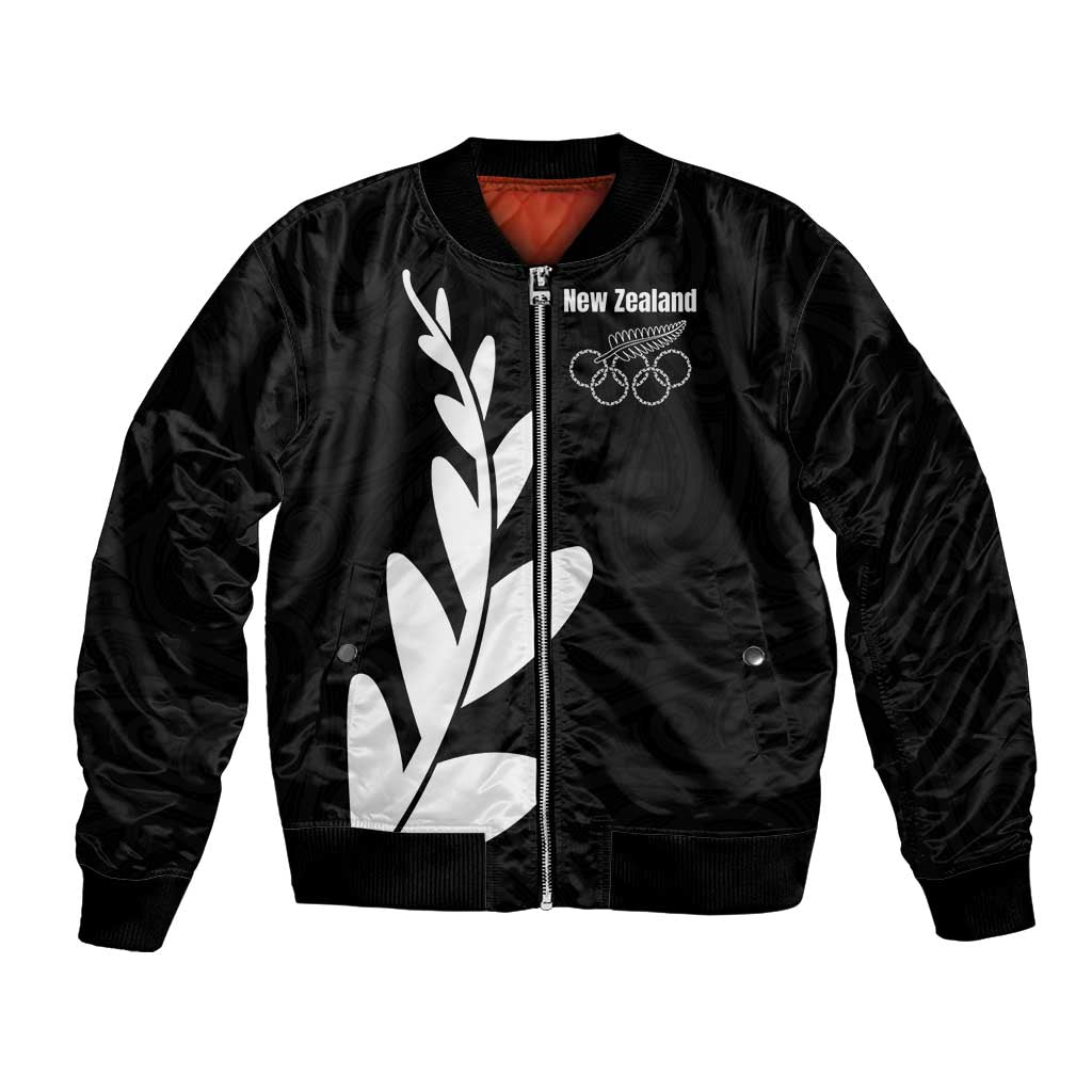 Personalised New Zealand Canoeing Special Jersey Bomber Jacket LT03 Unisex Black - Polynesian Pride