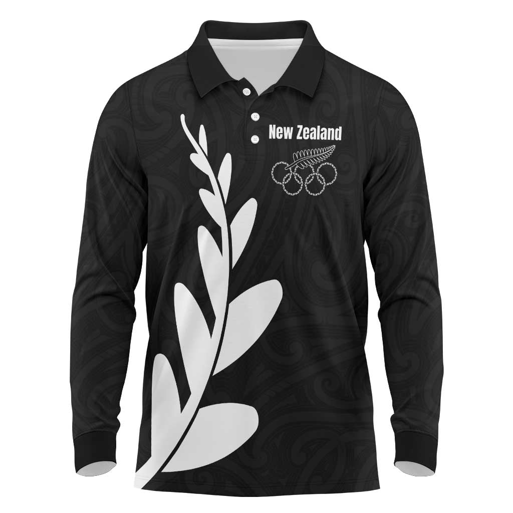 Personalised New Zealand Canoeing Special Jersey Long Sleeve Polo Shirt