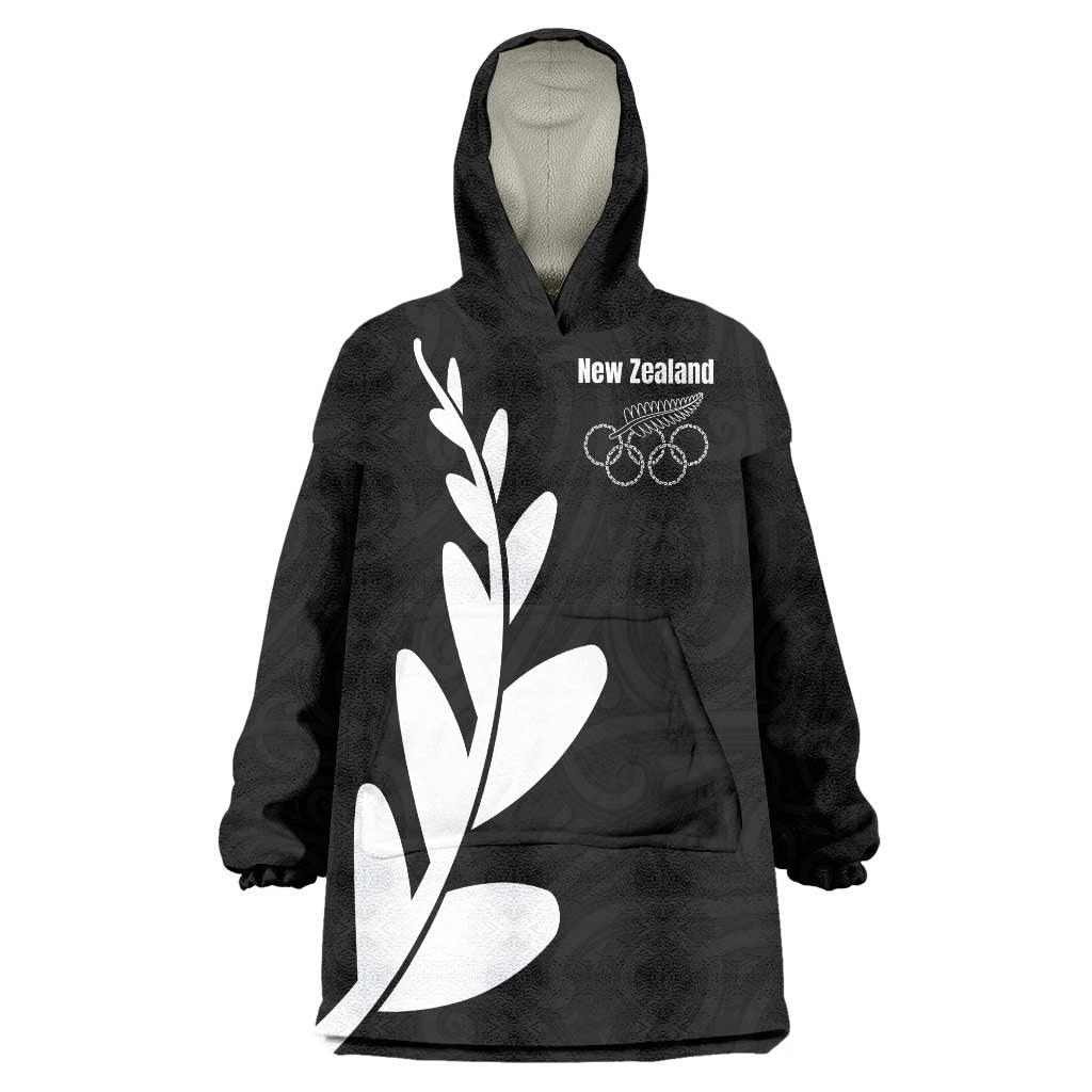 Personalised New Zealand Canoeing Special Jersey Wearable Blanket Hoodie LT03 One Size Black - Polynesian Pride