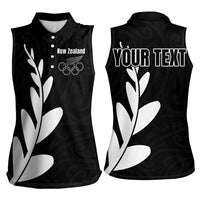 Personalised New Zealand Canoeing Special Jersey Women Sleeveless Polo Shirt