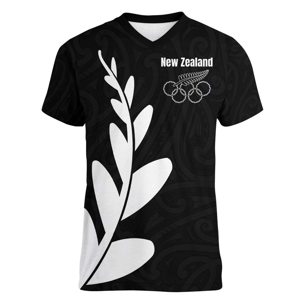 Personalised New Zealand Canoeing Special Jersey Women V-Neck T-Shirt