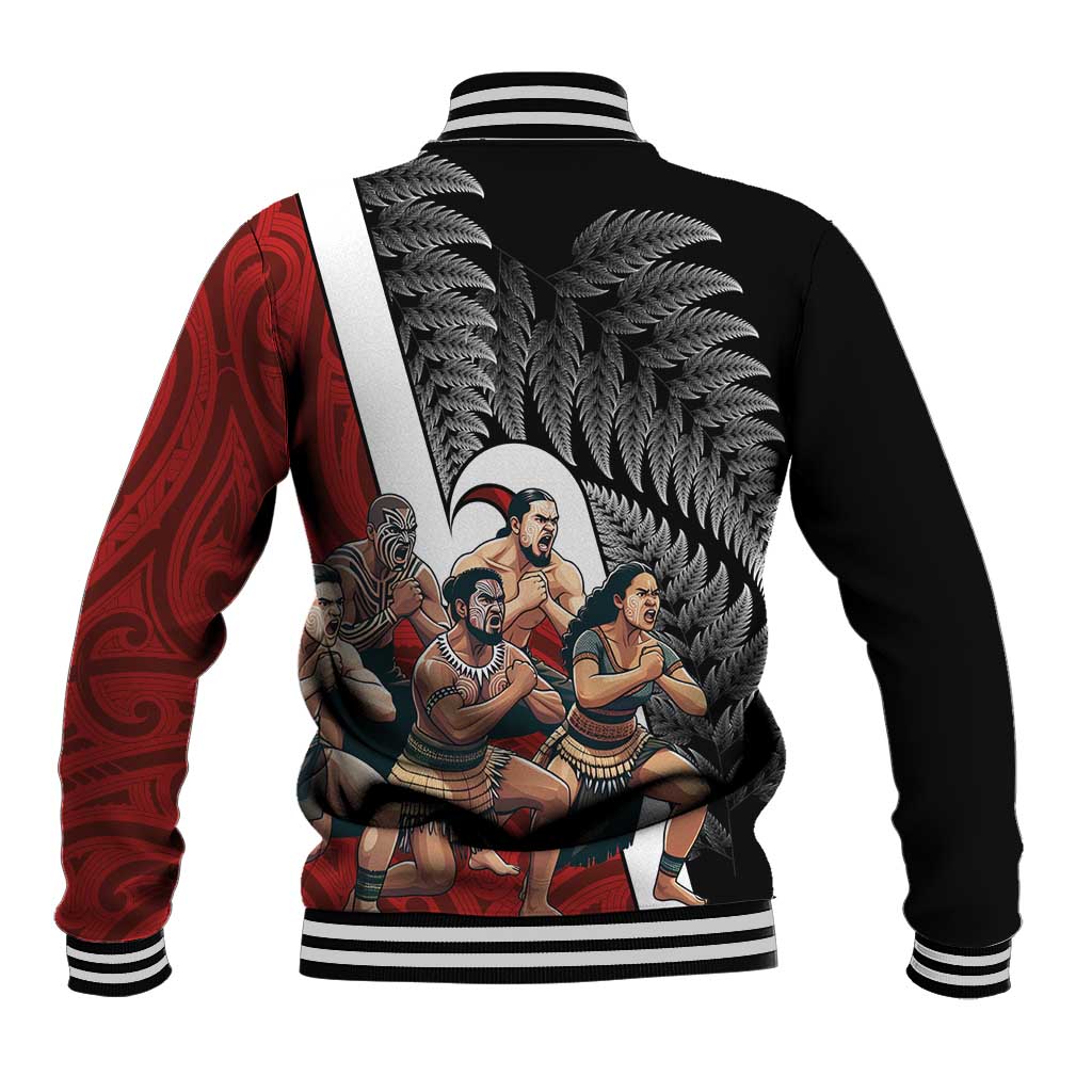 New Zealand Te Matatini Baseball Jacket Kapa Haka and Silver Fern - Maori Art Pattern