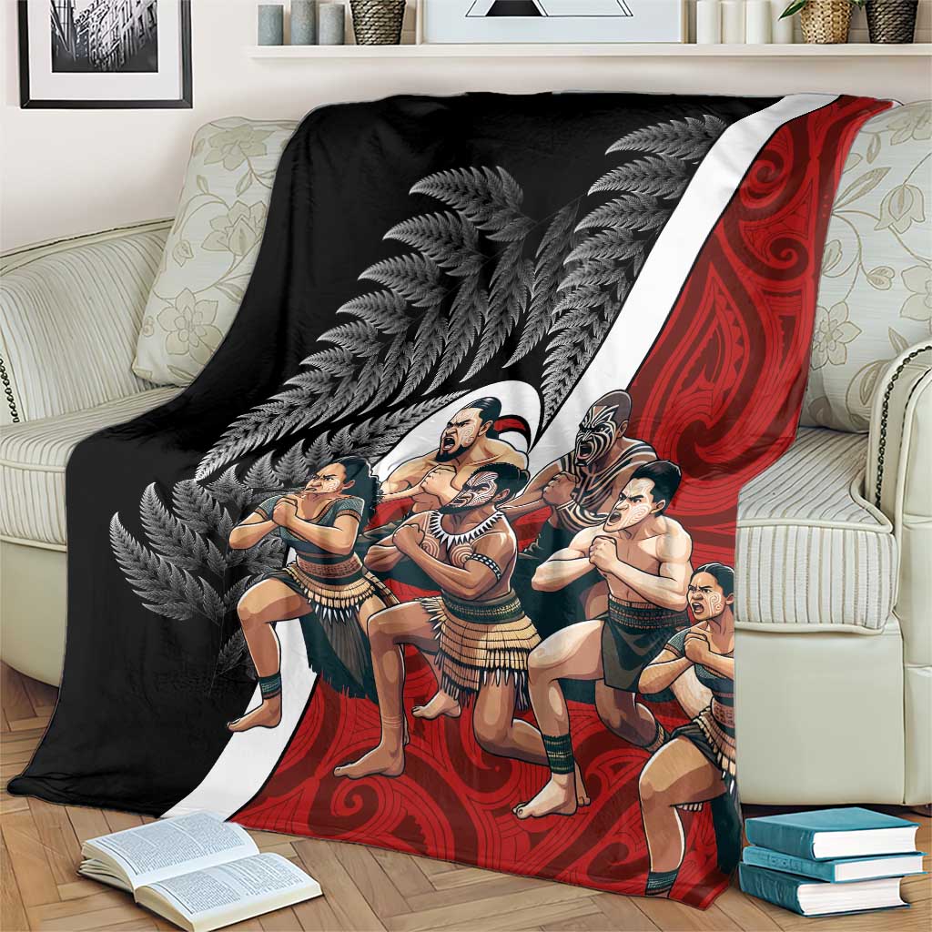 New Zealand Te Matatini Blanket Kapa Haka and Silver Fern - Maori Art Pattern