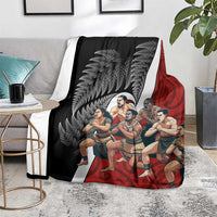 New Zealand Te Matatini Blanket Kapa Haka and Silver Fern - Maori Art Pattern