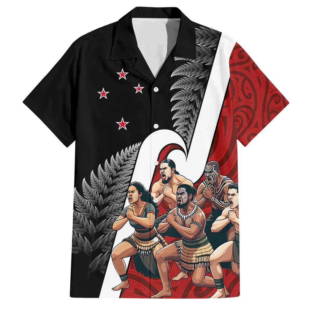 New Zealand Te Matatini Family Matching Puletasi and Hawaiian Shirt Kapa Haka and Silver Fern - Maori Art Pattern