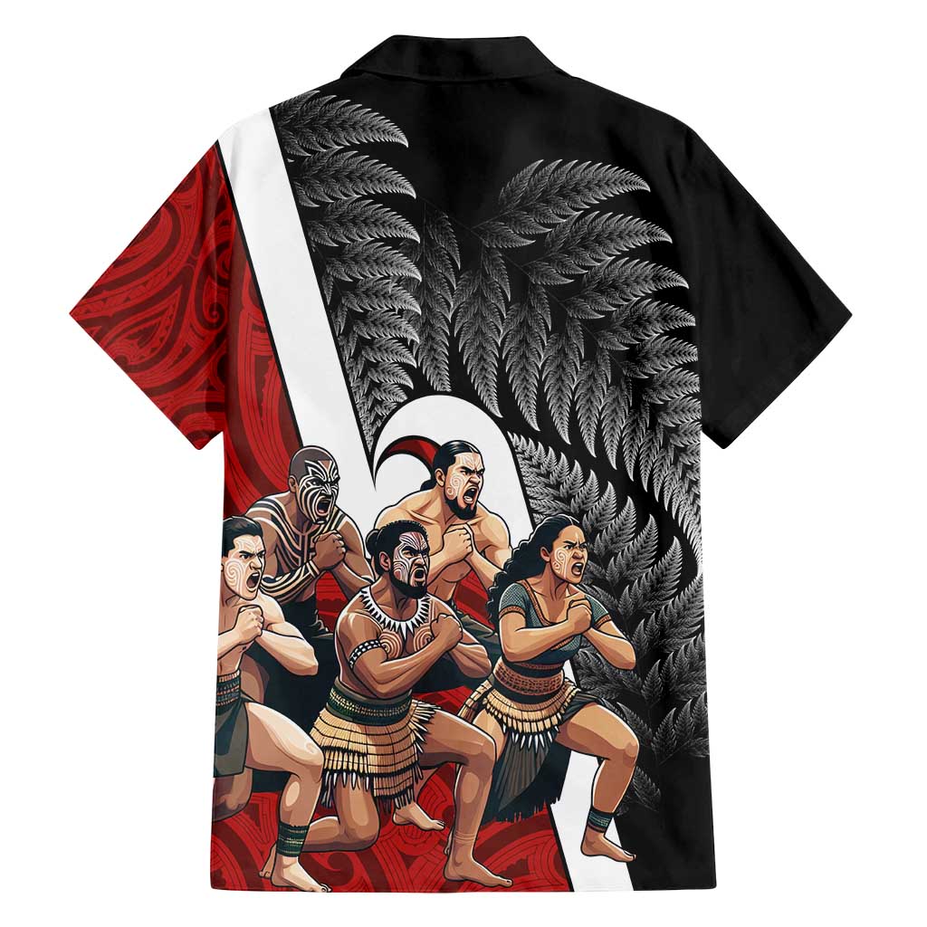 New Zealand Te Matatini Family Matching Tank Maxi Dress and Hawaiian Shirt Kapa Haka and Silver Fern - Maori Art Pattern