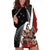 New Zealand Te Matatini Hoodie Dress Kapa Haka and Silver Fern - Maori Art Pattern