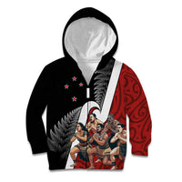 New Zealand Te Matatini Kid Hoodie Kapa Haka and Silver Fern - Maori Art Pattern