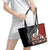 New Zealand Te Matatini Leather Tote Bag Kapa Haka and Silver Fern - Maori Art Pattern