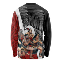 New Zealand Te Matatini Long Sleeve Shirt Kapa Haka and Silver Fern - Maori Art Pattern