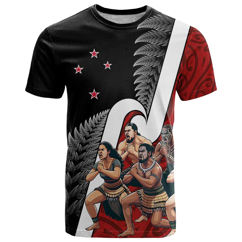 New Zealand Te Matatini T Shirt Kapa Haka and Silver Fern - Maori Art Pattern