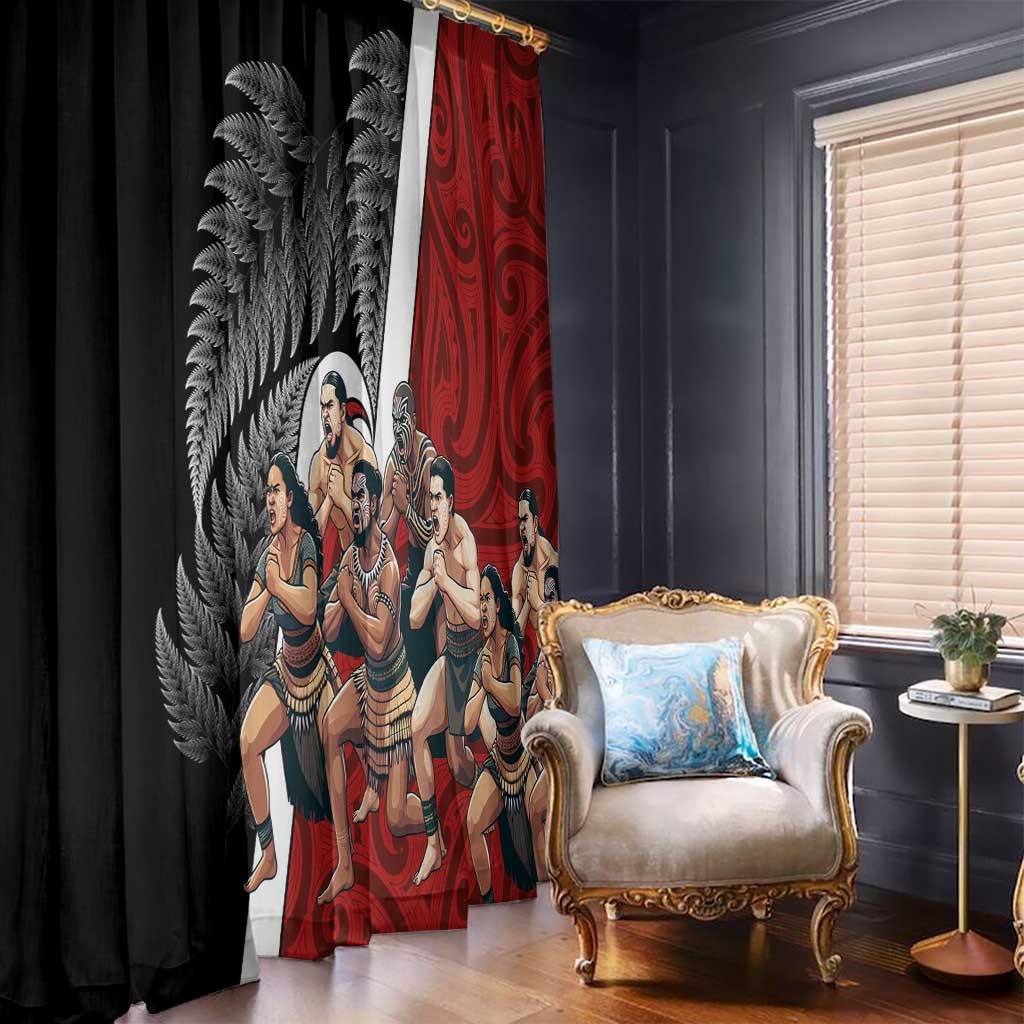 New Zealand Te Matatini Window Curtain Kapa Haka and Silver Fern - Maori Art Pattern