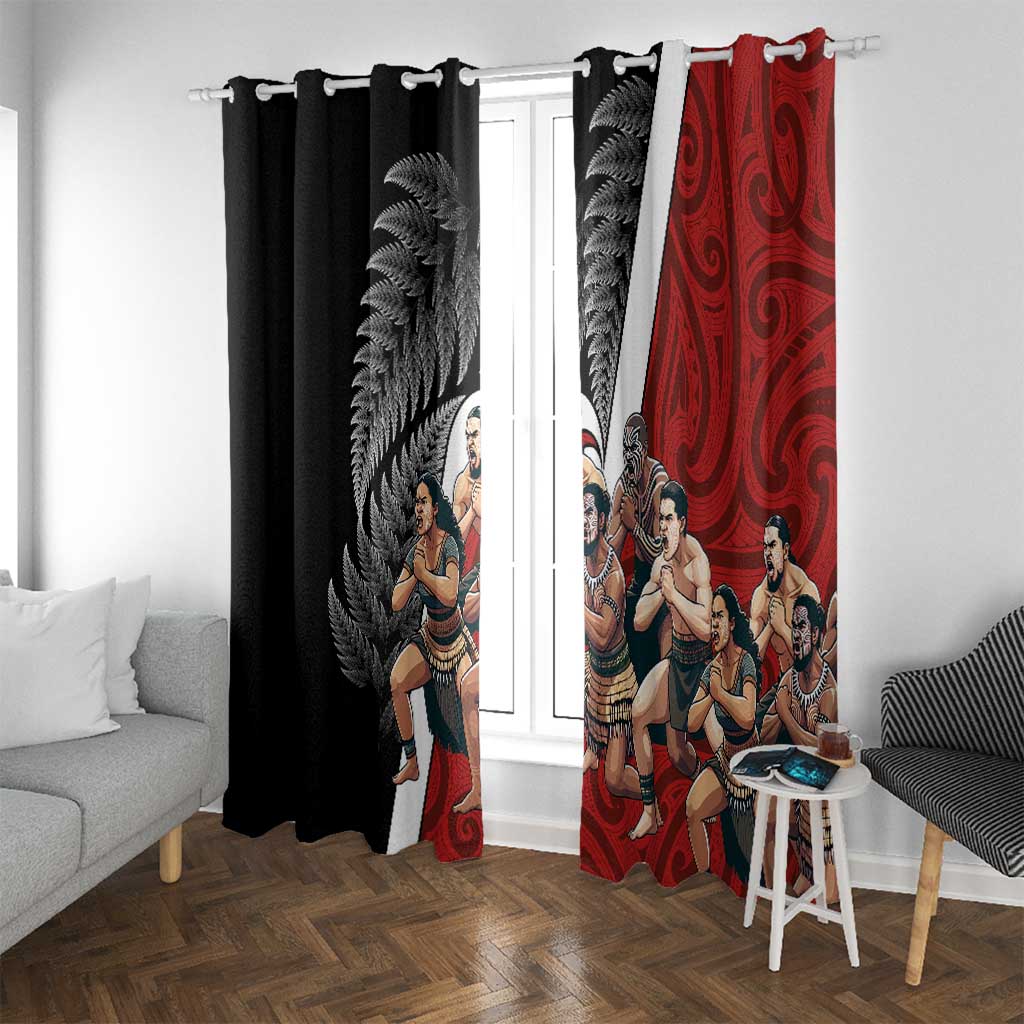 New Zealand Te Matatini Window Curtain Kapa Haka and Silver Fern - Maori Art Pattern