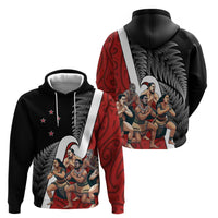 New Zealand Te Matatini Zip Hoodie Kapa Haka and Silver Fern - Maori Art Pattern LT03 - Polynesian Pride