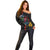 New Zealand Tui Birds Love Couple Off Shoulder Sweater The Heart of Silver Fern Leaves and Maori Tattoo Pattern