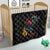New Zealand Tui Birds Love Couple Quilt The Heart of Silver Fern Leaves and Maori Tattoo Pattern