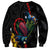 New Zealand Tui Birds Love Couple Sweatshirt The Heart of Silver Fern Leaves and Maori Tattoo Pattern