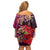 Pasifika Festival Family Matching Off Shoulder Short Dress and Hawaiian Shirt Plumeria Turtles with Hibiscus - Polynesian Art Tattoo Pink Color