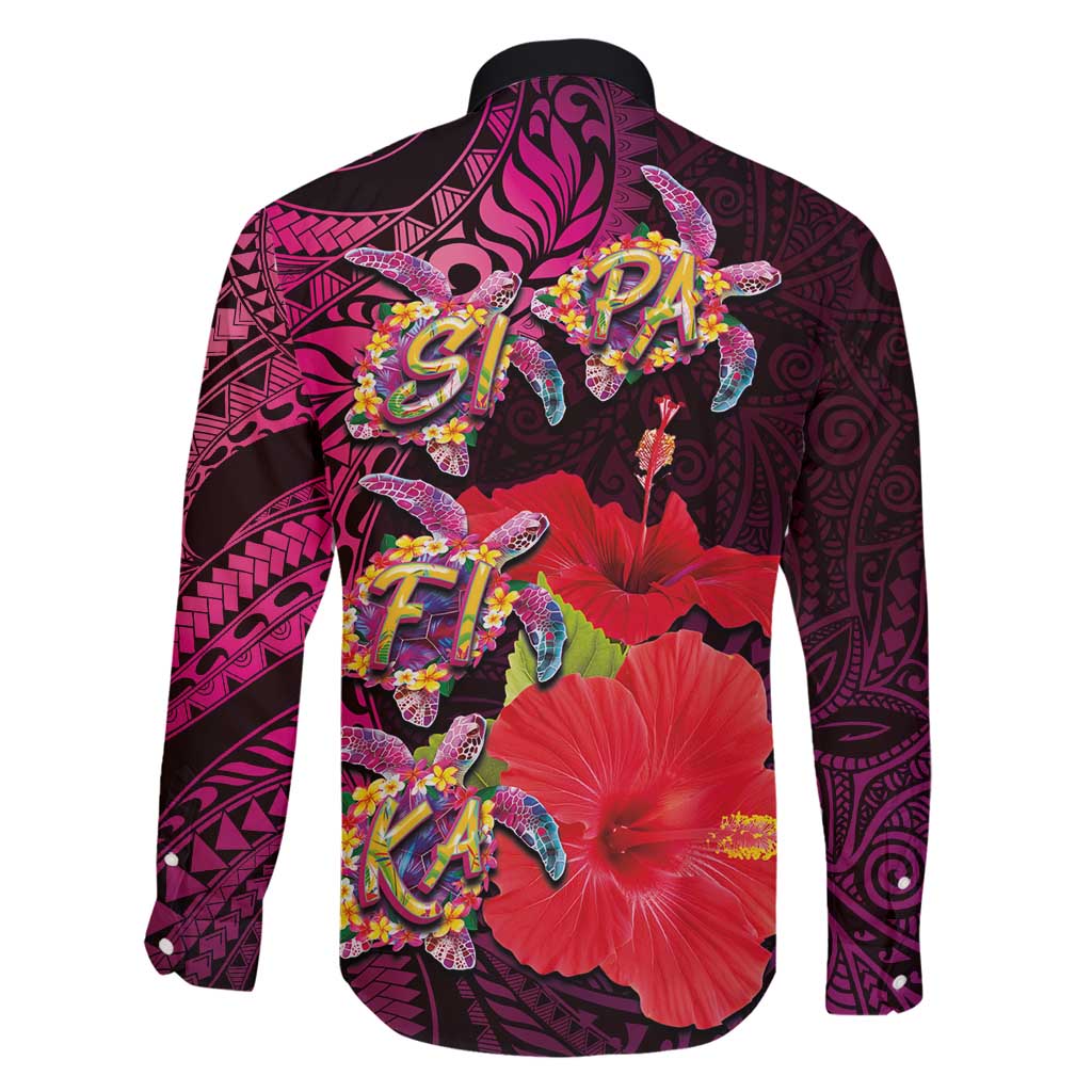 Pasifika Festival Family Matching Tank Maxi Dress and Hawaiian Shirt Plumeria Turtles with Hibiscus - Polynesian Art Tattoo Pink Color