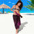 Pasifika Festival Sarong Plumeria Turtles with Hibiscus - Polynesian Art Tattoo Pink Color