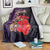 Pasifika Festival Blanket Plumeria Turtles with Hibiscus - Polynesian Art Tattoo Purple Color