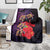Pasifika Festival Blanket Plumeria Turtles with Hibiscus - Polynesian Art Tattoo Purple Color