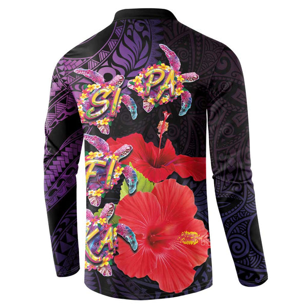 Polynesian Pride Sweatshirt Turtle Hibiscus Luxury Style - Lilac LT7