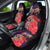 Pasifika Festival Car Seat Cover Plumeria Turtles with Hibiscus - Polynesian Art Tattoo Purple Color