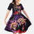 Pasifika Festival Family Matching Summer Maxi Dress and Hawaiian Shirt Plumeria Turtles with Hibiscus - Polynesian Art Tattoo Purple Color