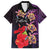 Pasifika Festival Family Matching Summer Maxi Dress and Hawaiian Shirt Plumeria Turtles with Hibiscus - Polynesian Art Tattoo Purple Color